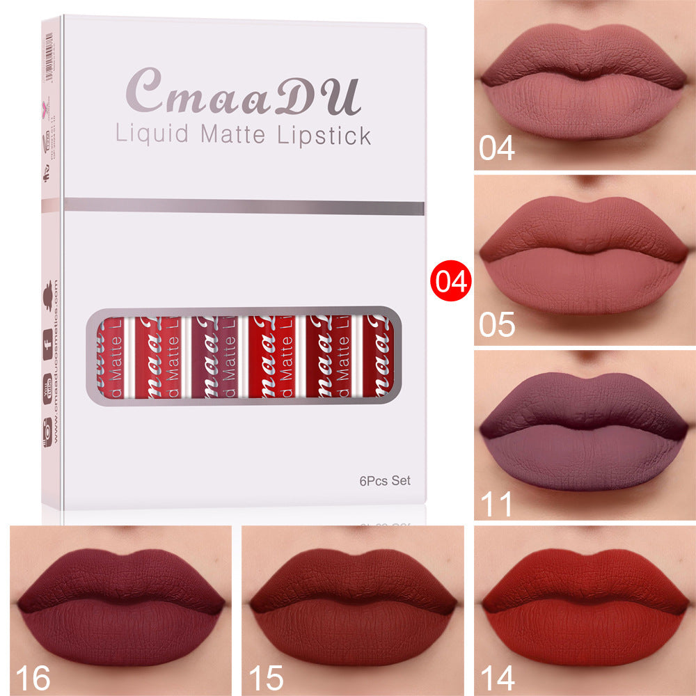 6 Boxes Of Matte Non-stick Cup Waterproof Lipstick - PixelGlamour