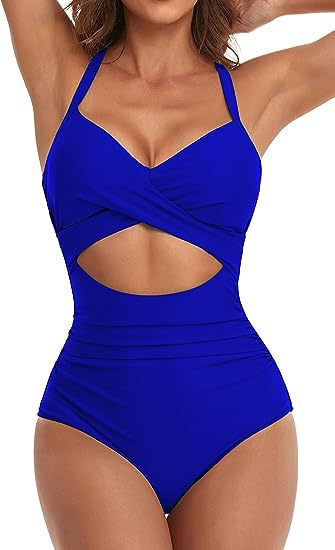 Women's Fashion Casual Cross One-piece Swimsuit - PixelGlamour