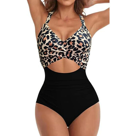 Women's Fashion Casual Cross One-piece Swimsuit - PixelGlamour