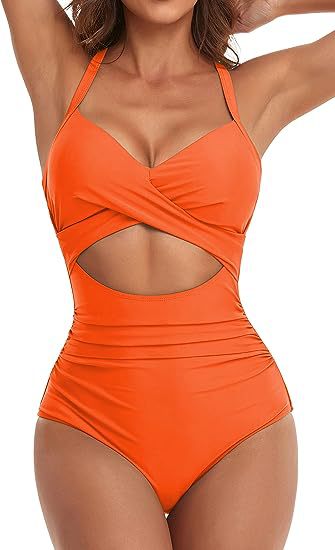 Women's Fashion Casual Cross One-piece Swimsuit - PixelGlamour