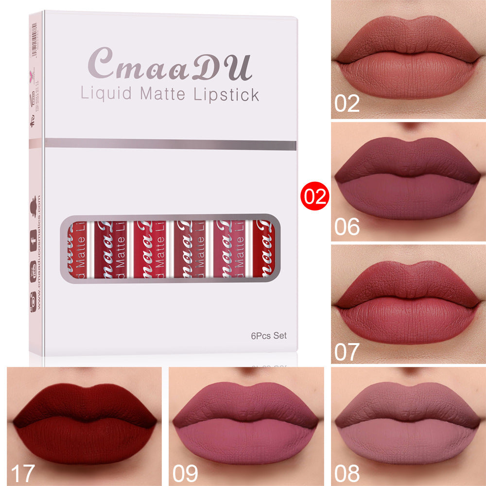 6 Boxes Of Matte Non-stick Cup Waterproof Lipstick - PixelGlamour