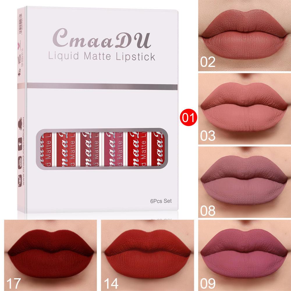 6 Boxes Of Matte Non-stick Cup Waterproof Lipstick - PixelGlamour